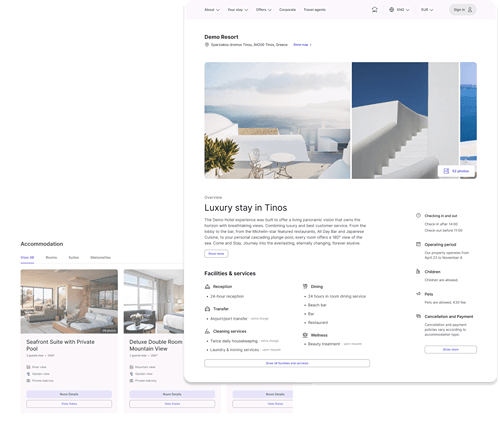 Screenshot of property details page