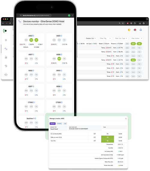 Screenshot of EtherSense's platform